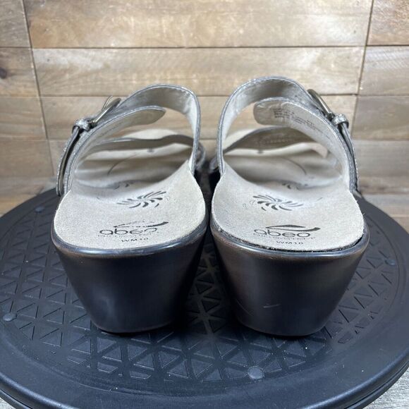 ABEO Bio System Dorin Womens 10 M Brown Strap Leather Wedge Sandals Comfort - Picture 4 of 10